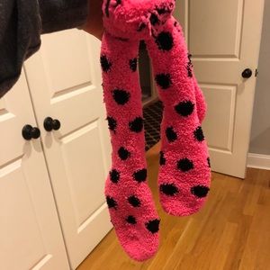 Victoria secret pink fuzzy socks